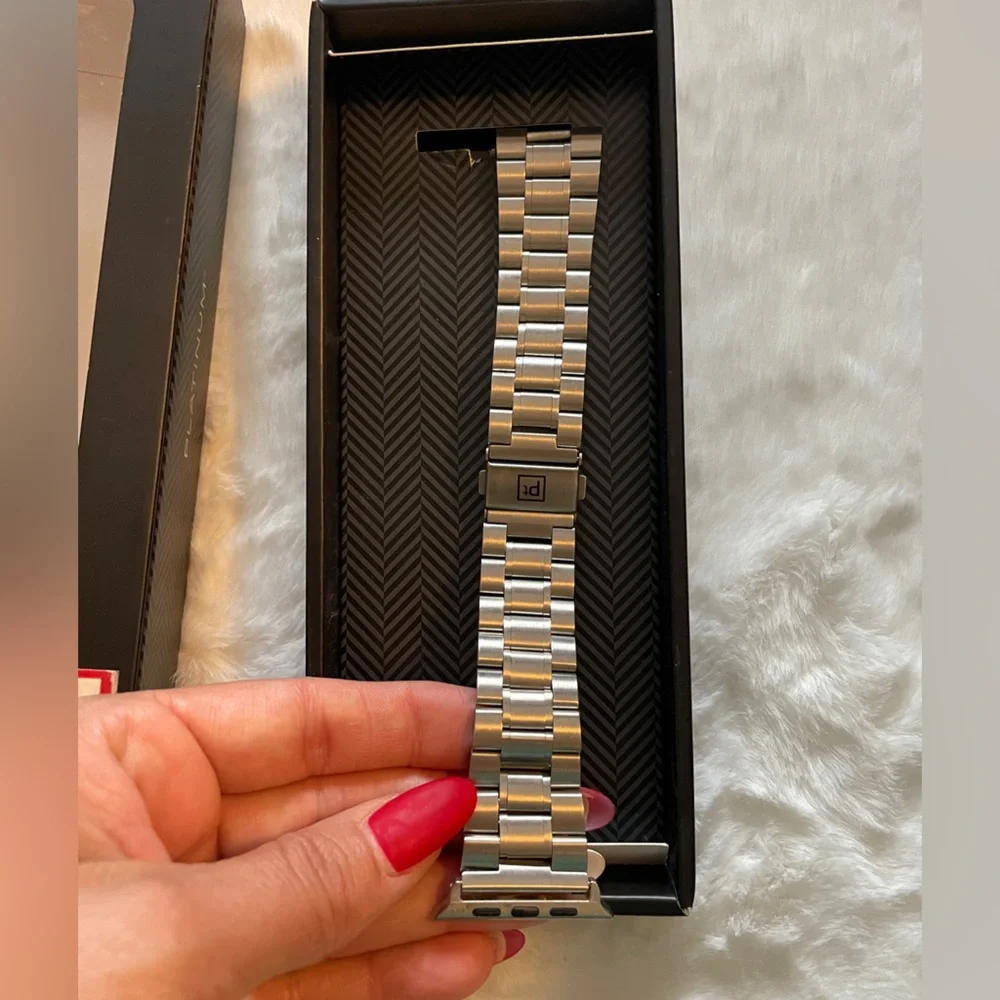 PLATINUM Apple Watch 42mm Chain Link Metal Band